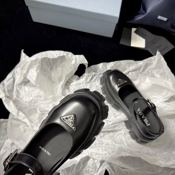 Prada Women's Black Mary Jane Loafers - Picture 7 of 7